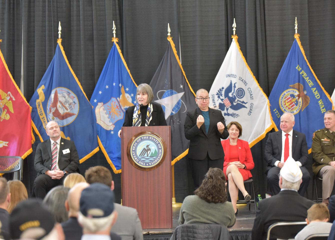 Rep. McCollum addresses the 2024 State of Minnesota Veterans Day Program