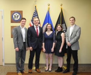 From left to right: Lucas Smith, Connor Schellenbach, Katherine Sawyer, Anastasia Sawyer, Joseph Becker